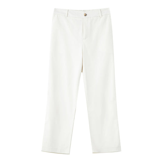Damen elegante Cropped Stoffhose