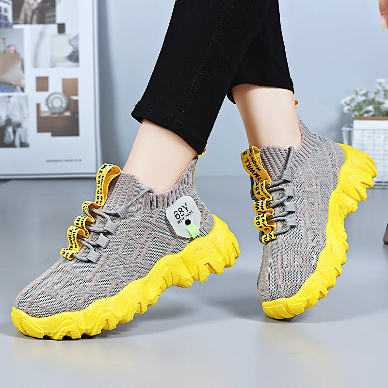 Damen Sportliche Sneaker mit rutschfester Sohle und atmungsaktiver Obermaterialstruktur R&B