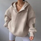 Damen oversized Kapuzenpullover mit lässigem Schnitt und sportlicher Ästhetik R&B