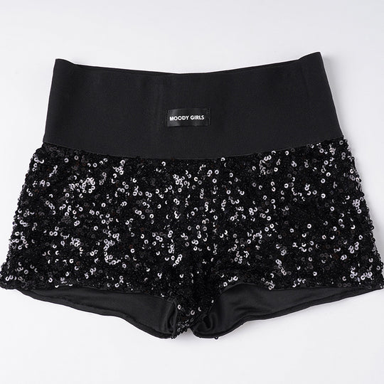 Damen Pailletten-Minikleid mit Leopardenmuster und verstellbaren Spaghettiträgern R&B