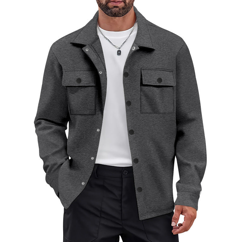 Herren vielseitige Flanelljacke mit aufgesetzten Taschen und modernem Schnitt R&B