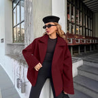 Damen Modische Wickeljacke aus hochwertigem Material mit taillierbarem Gürtel R&B