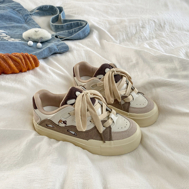 Damen Sportliche Sneakers mit zeitgenössischem Karomuster und bequemer Dämpfung