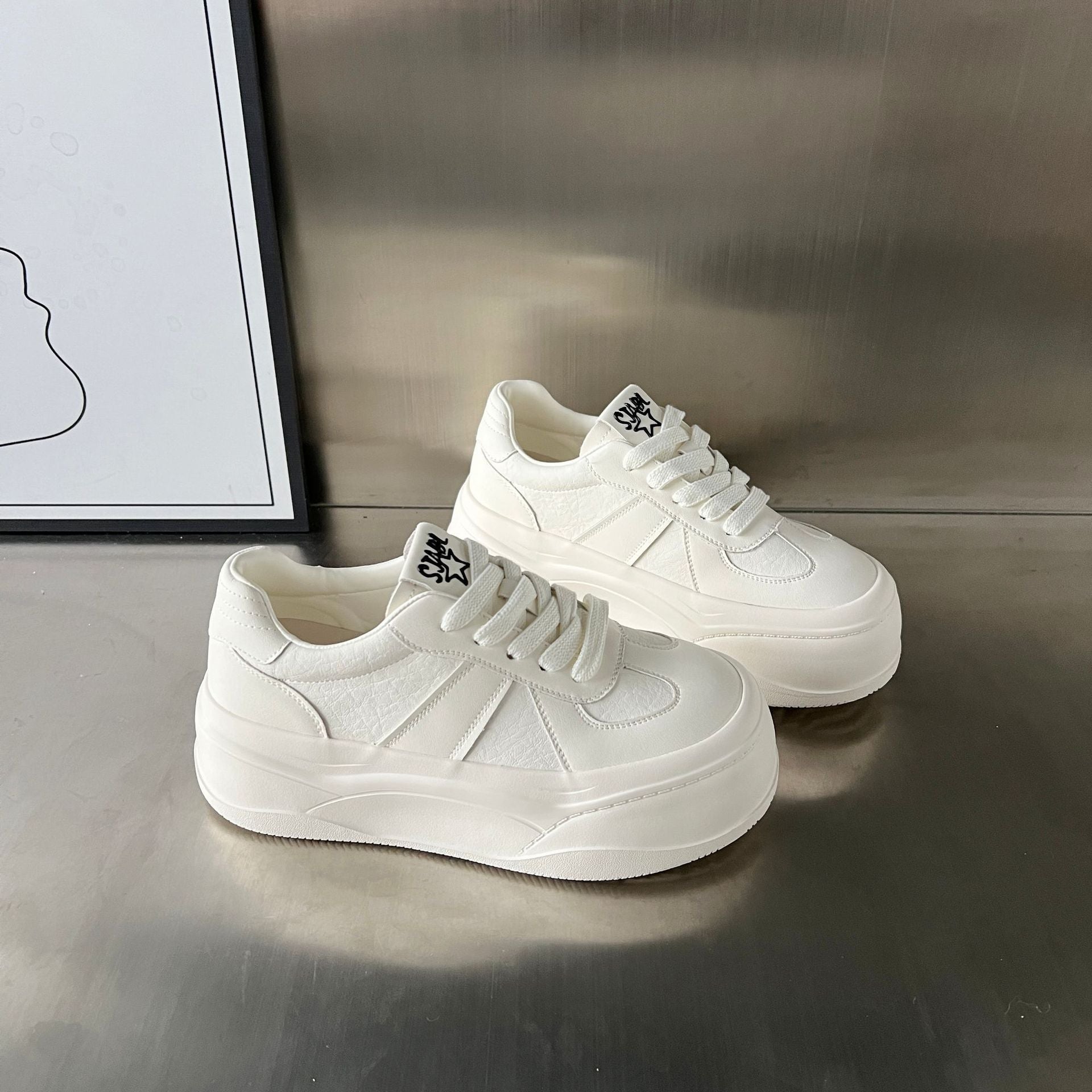 Damen Komfortable Plateau Sneakers mit atmungsaktivem Obermaterial und rutschfester Sohle R&B