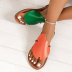 Damen sommerliche Leder Sandalen R&B