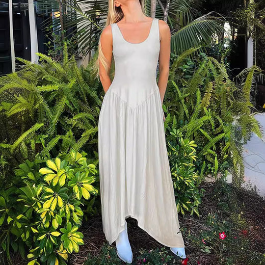 Damen Maxikleid mit schmalem Schnitt und elegantem quadratischen Ausschnitt R&B