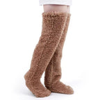 Damen Kuschelige Overknee-Socken aus weichem Fleece R&B