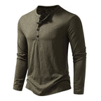 Herren Langarmshirt mit knopflosem V-Ausschnitt und atmungsaktivem Stoff R&B