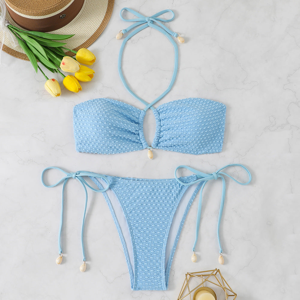 Damen Bikini-Set mit innovativem Bindemuster und modischem Cut-Out R&B