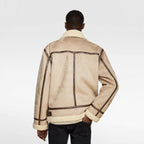 Damen lässige Shearlingjacke mit hochwertigem Obermaterial und komfortablem Innenfutter Hedi-Mode