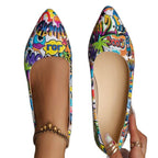 Damen Ballerinas mit buntem, grafischem Muster und bequemer Sohle R&B