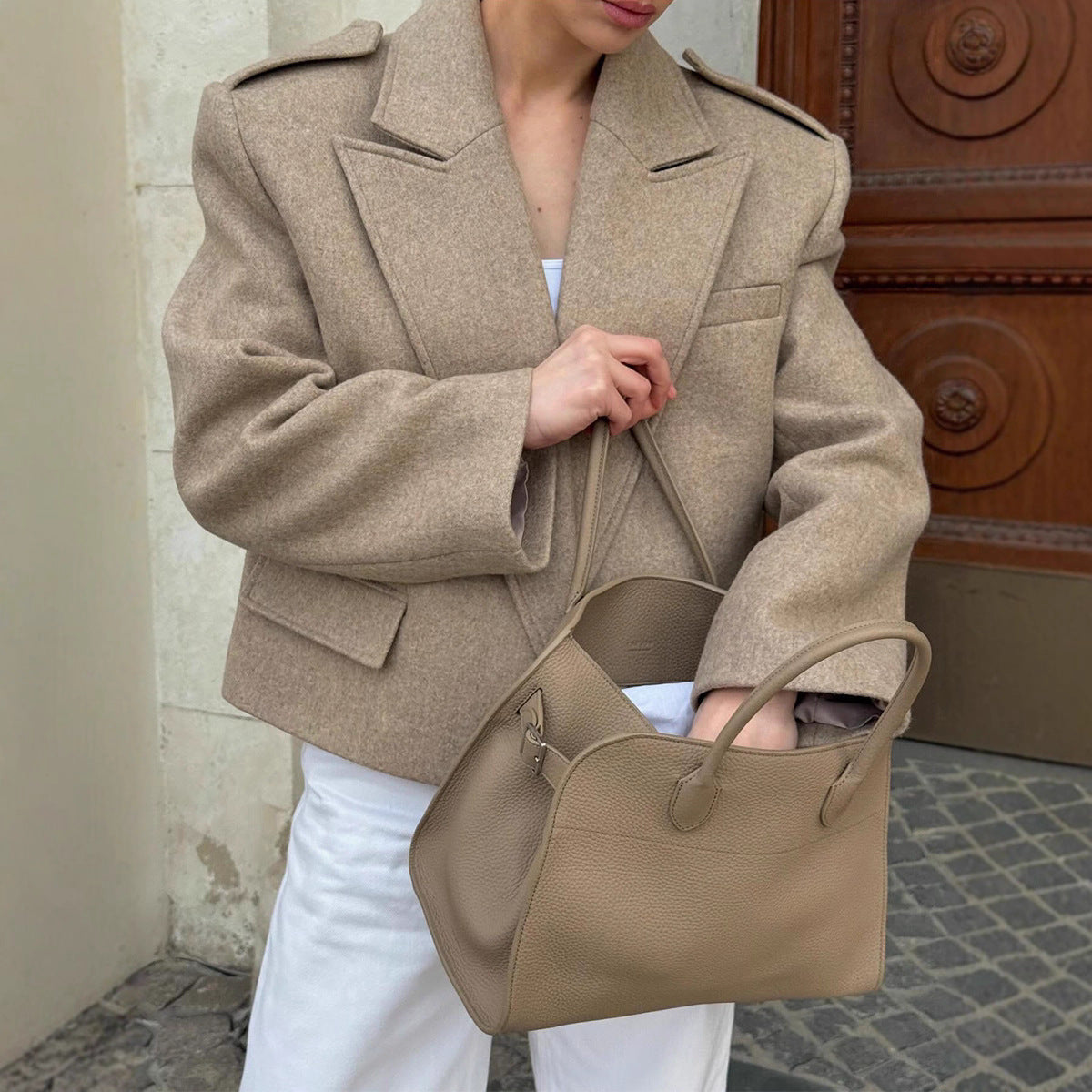 Damen Modischer Oversize-Blazer mit schmalen Revers R&B