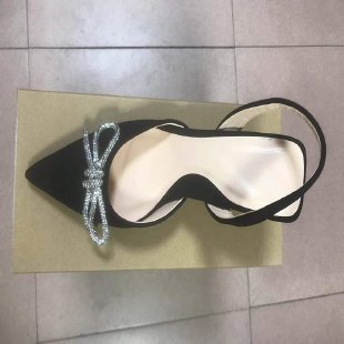 Damen Slingback Pumps mit funkelndem Schleifenakzent und elegantem Absatz R&B