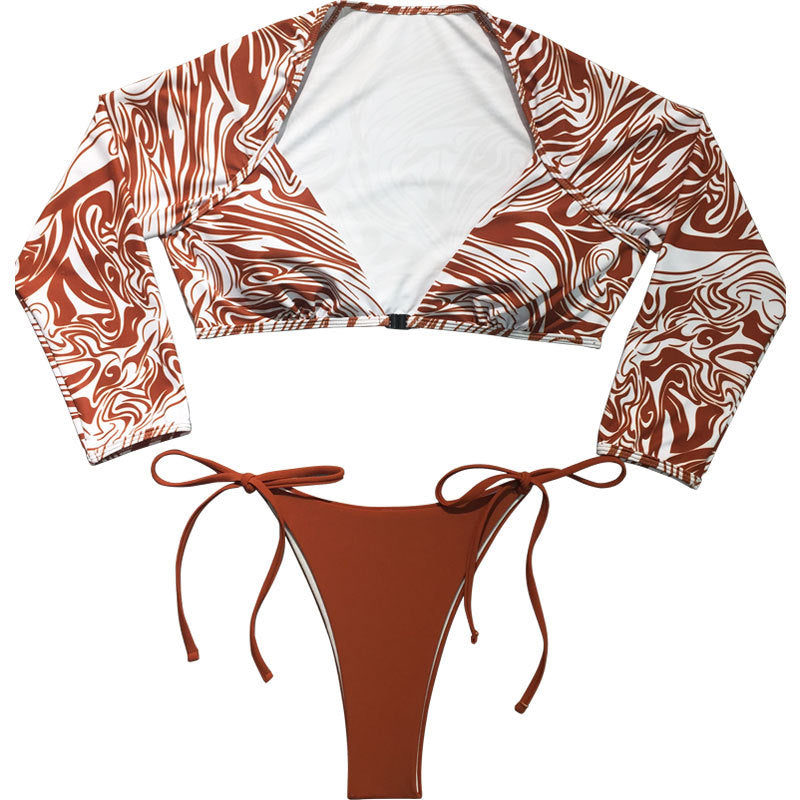 Damen Badeoberteil mit langem Arm und verstellbarem Verschluss R&B