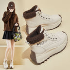 Damen warme Winterboots mit dickem Fleece-Futter und rutschfester Profilsohle R&B