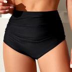 Damen Hochtaillierte Bikini-Hose mit figurformender Raffung R&B