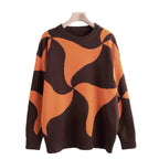 Damen Übergroßer Pullover mit einzigartigem Muster R&B