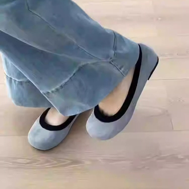 Damen Ballerinas mit modischem Leopardenmuster und bequemer Sohle R&B