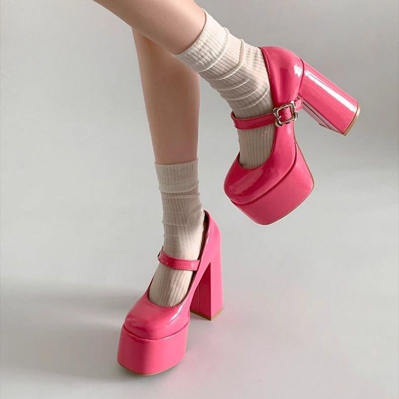 Damen Plattform Pumps mit eleganter Schnalle R&B