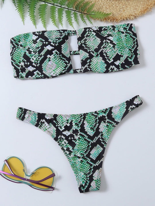 Damen Bandeau-Bikini-Set mit modischem Cut-Out R&B