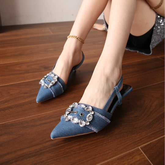Damen Slingback-Pumps mit glamourösem Schleifenakzent R&B