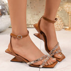 Damen Glamouröse Sandalen mit funkelnden Riemen R&B