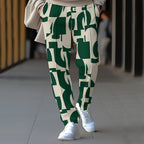 Damen lässige Chino-Hose mit modernen geometrischen Mustern R&B