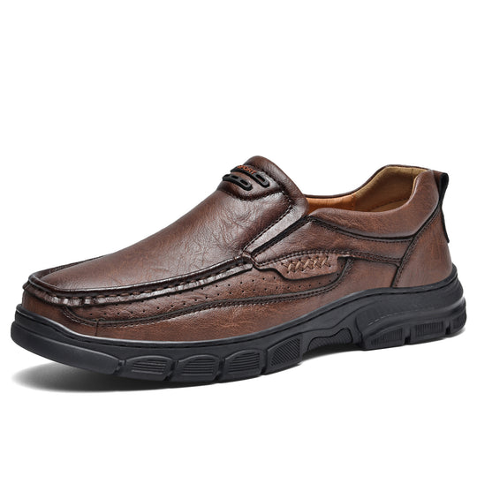 Herren Bequeme Leder-Mokassins mit rutschfester Sohle und atmungsaktivem Design R&B
