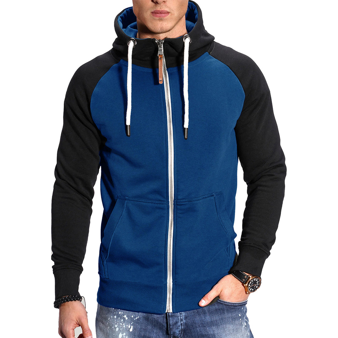 Herren raffinierter Kapuzenpullover mit hochwertigem Reißverschluss R&B