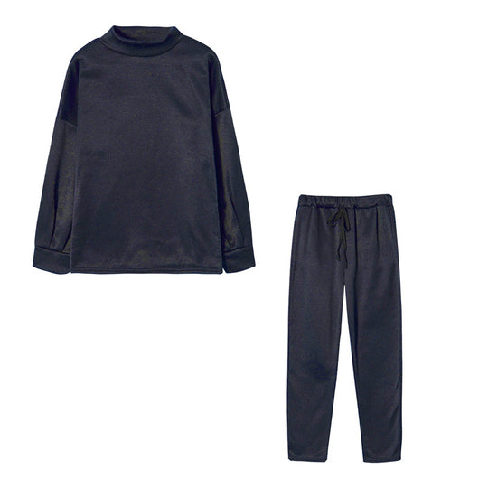 Damen Sportliches Jogginganzug-Set mit komfortablem Schnitt und hohem Kragen R&B