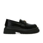 Damen Chunky Loafers aus hochwertigem Lackleder mit eleganter Schnallen-Applikation