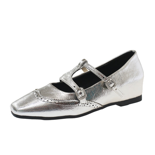 Damen Ballerina mit modischen Schnallen und elegantem Durchbruchdesign R&B