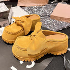 Damen Clogs mit dekorativem Schleifendesign und rutschfester Sohle R&B