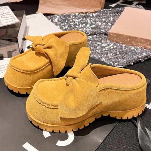 Damen Clogs mit dekorativem Schleifendesign und rutschfester Sohle R&B