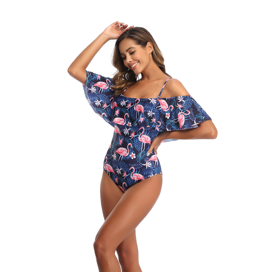 Damen Einteiliger Badeanzug mit Rüschendetails und floralem Muster R&B