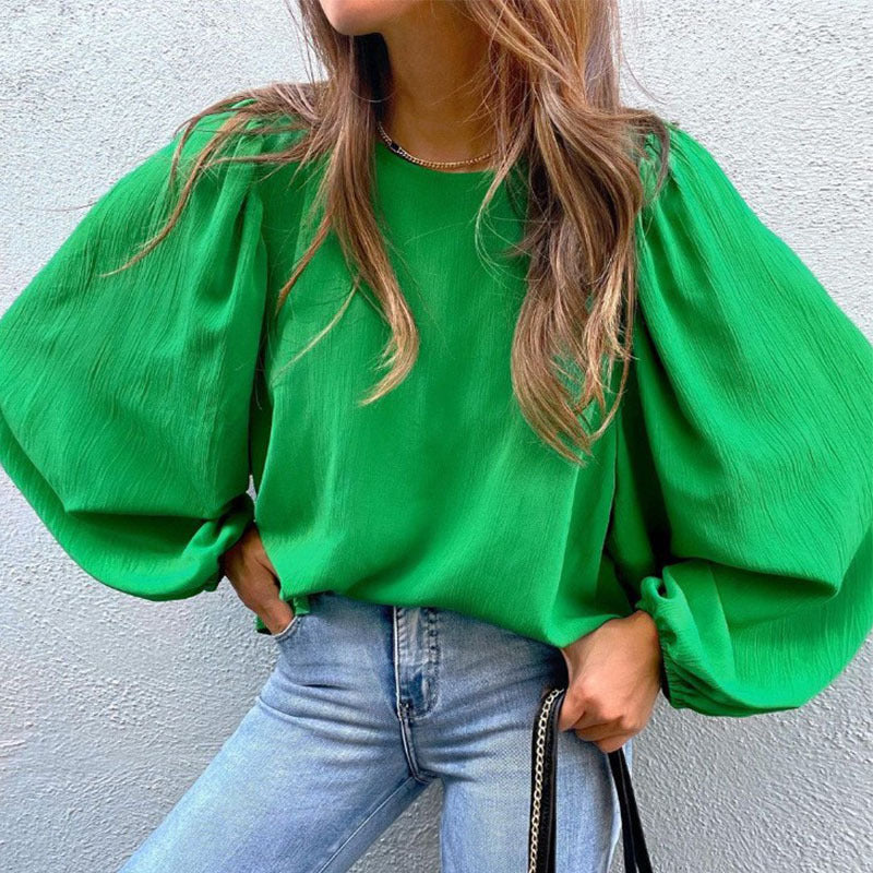 Damen Elegante Bluse mit Puffärmeln