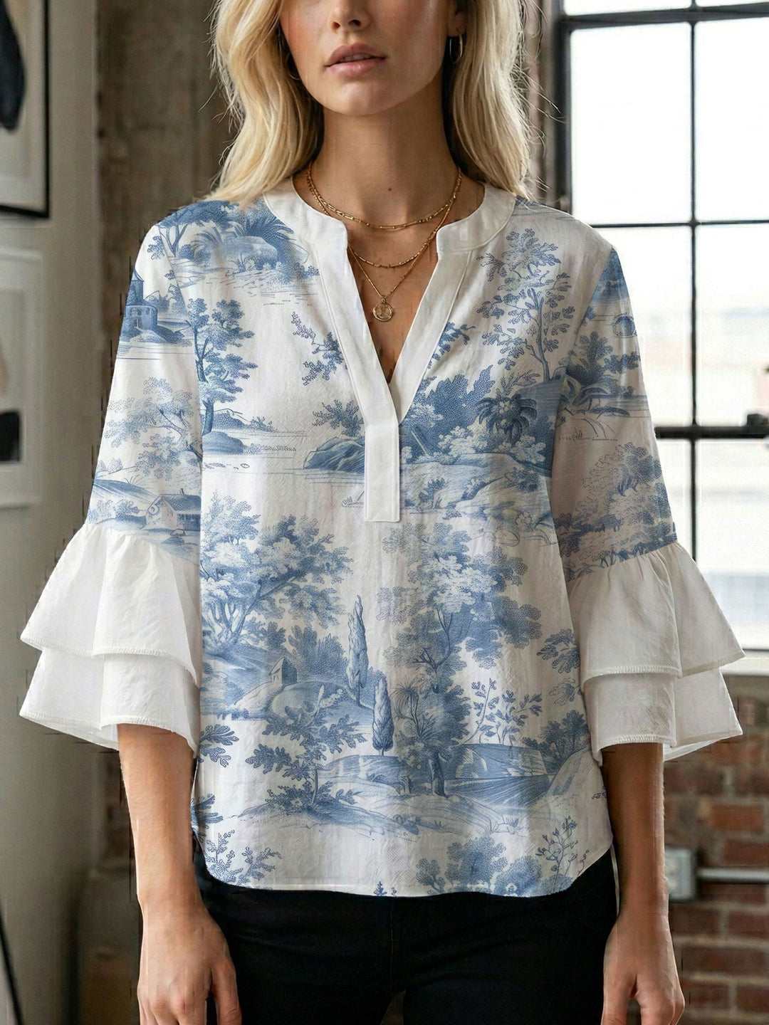 Damen Bluse mit wunderschönen floralem Design R&B