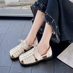 Damen elegante Schnürsandalen mit offenem Zehenbereich R&B