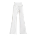 Damen Hochtaillierte Bootcut-Leggings mit Rüschendetails