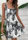 Damen Sommerliches Freizeitkleid mit modernem Palmenmuster R&B