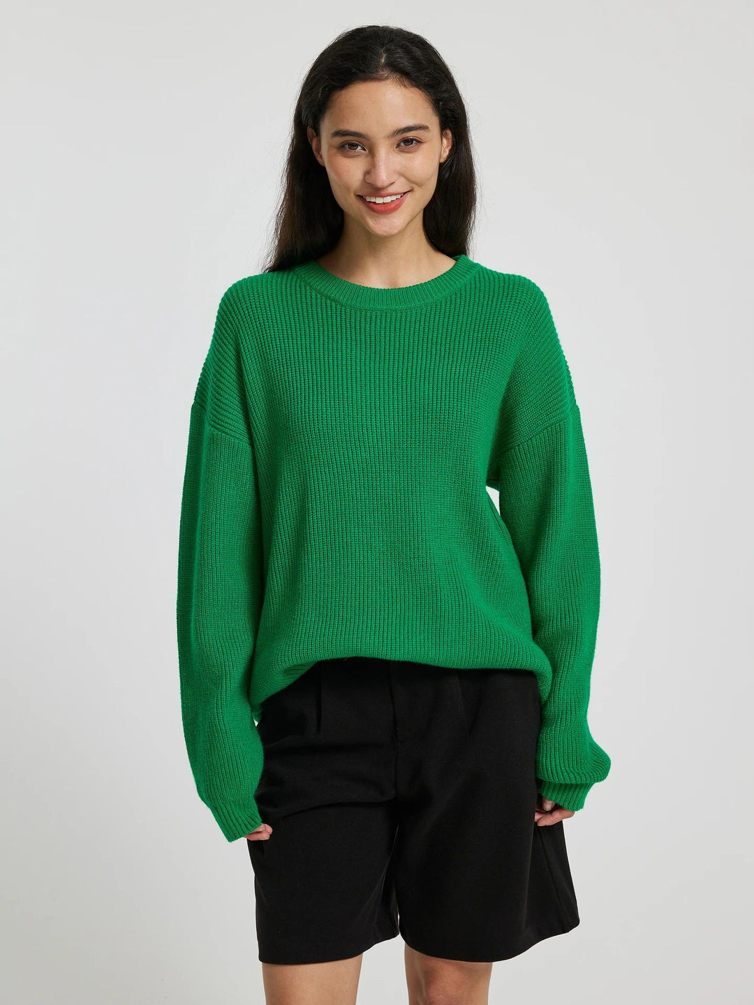 Damen Großer, weicher Strickpullover mit überschnittenen Schultern R&B