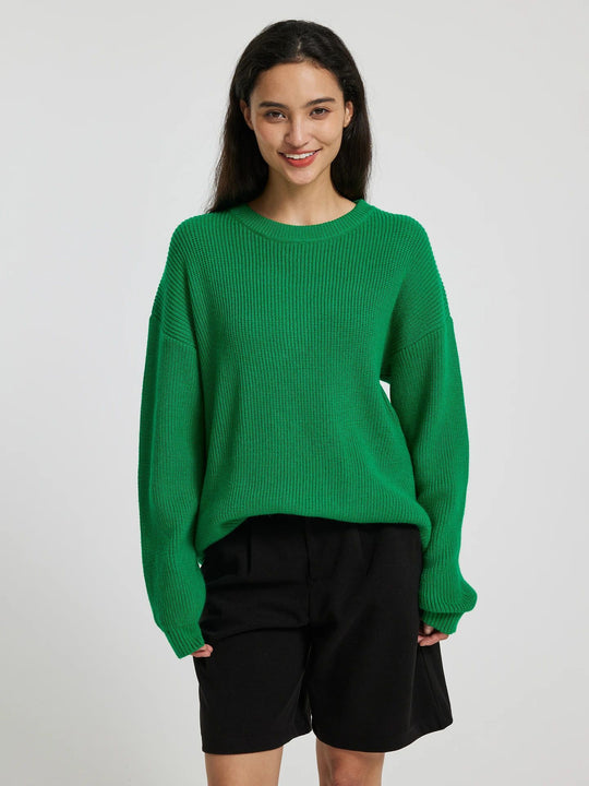 Damen Großer, weicher Strickpullover mit überschnittenen Schultern R&B