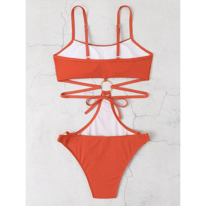 Damen Bikiniset mit stylischem Cut-Out-Design und goldenen Akzenten R&B