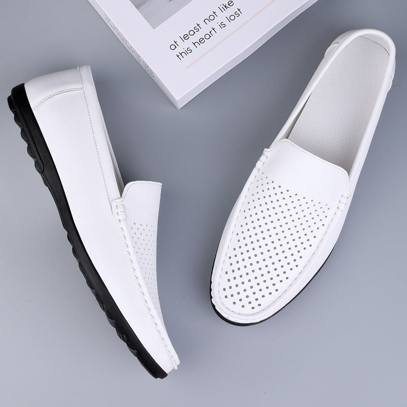 Herren Mokassins aus perforiertem Leder mit flexibler Sohle R&B