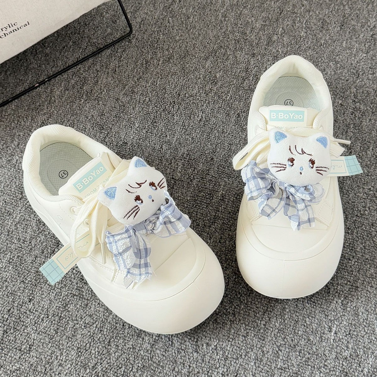 Damen Sportliche Sneaker mit verspieltem Katzenmotiv und weich gepolsterter Sohle