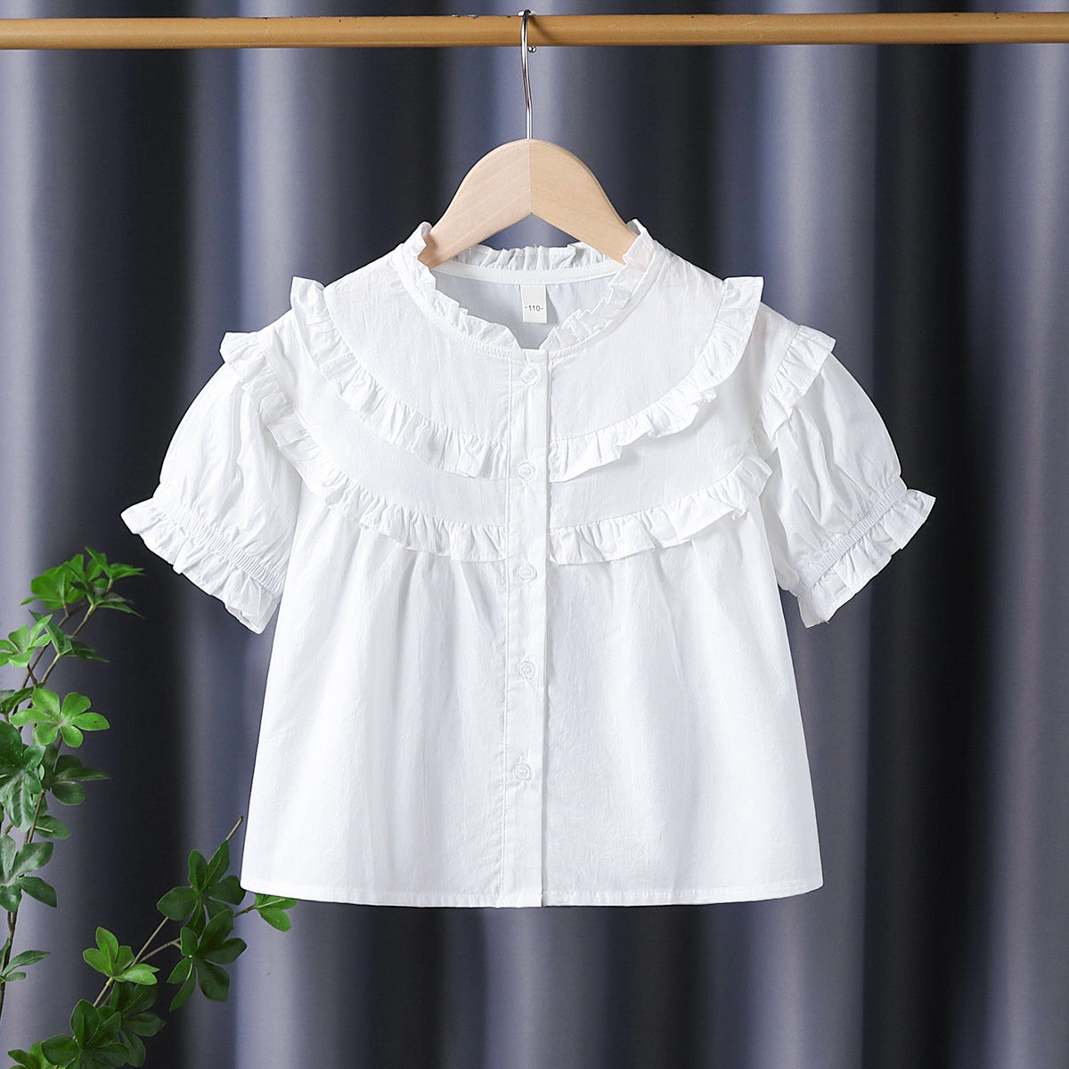 Mädchen Rüschenbluse mit eleganter Knopfleiste R&B