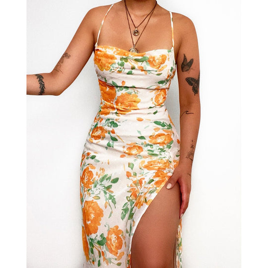 Damen Blumenmuster Maxikleid R&B
