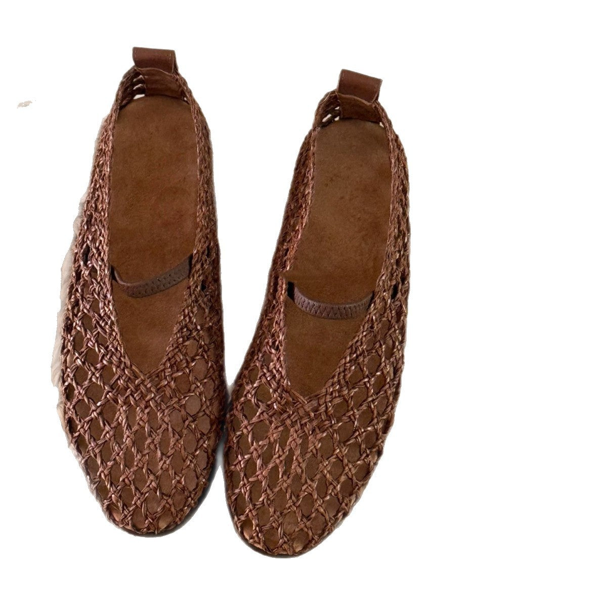 Damen Ballerina-Sandalen mit filigranem Netzdesign und elastischem Riemen