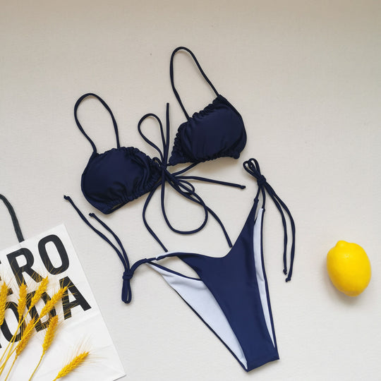 Damen Triangel-Bikini mit regulierbaren Bindebändern R&B