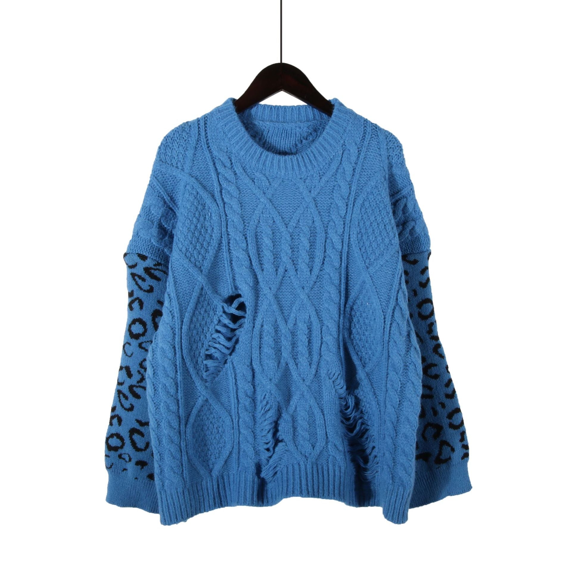 Damen lässiger Strickpullover mit modernem Muster und einzigartigen Details R&B